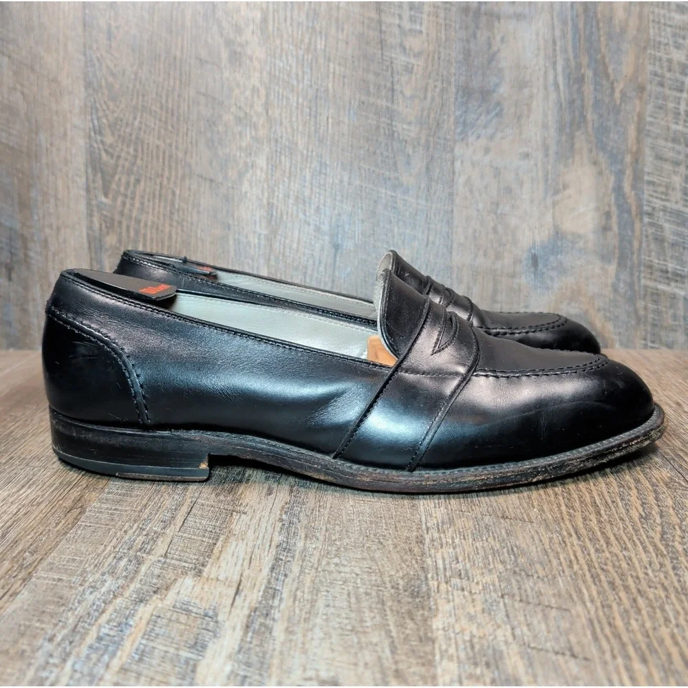 Alden 681 Calf Leather Black Full Strap Penny Loafers Shoes Mens 11 B/D Made USA